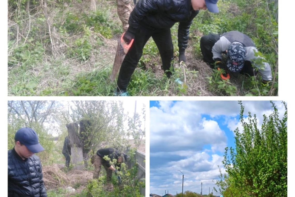 02.05.2025 жылы мектеп ұжымы мен оқушылар “Таза Қазақстан” акциясы аясында мектеп аумағын және саябағын абаттандыру бойынша жұмыстар жүргізді.